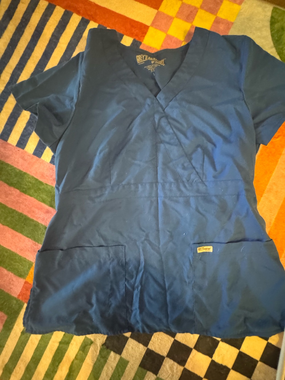 WoMen's blue greys anatomy scrub top large